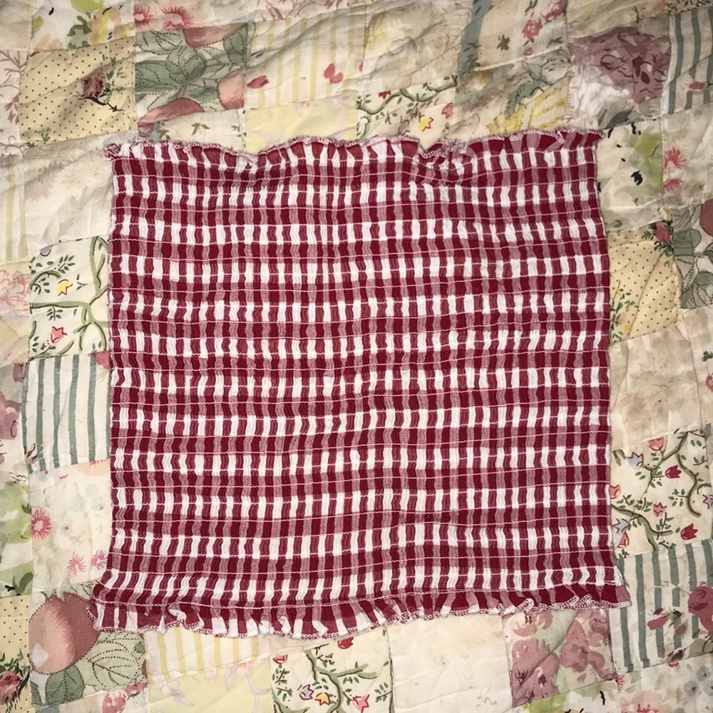 Red & White Gingham Tube Top